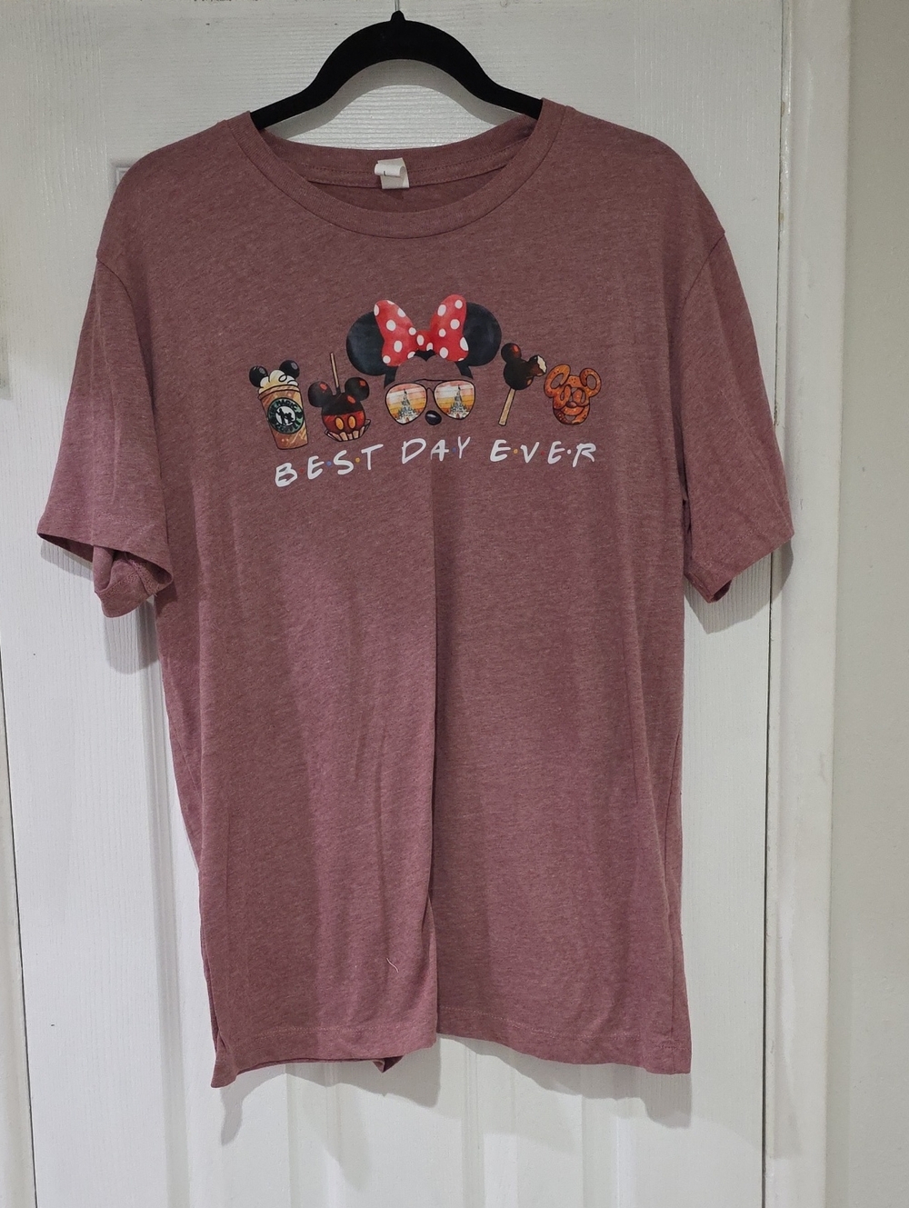 Adult 'Best Day Ever' Minnie Graphic Tee - Mauve Pink